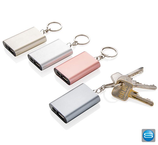 1.000 mAh Powerbank mit Schlüsselring als Werbeartikel