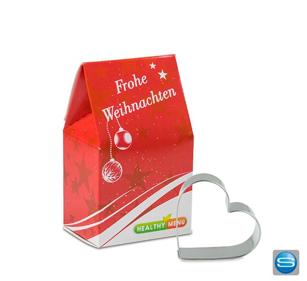 Backhäuschen mit Backförmchen als weihnachtliches Werbegeschenk