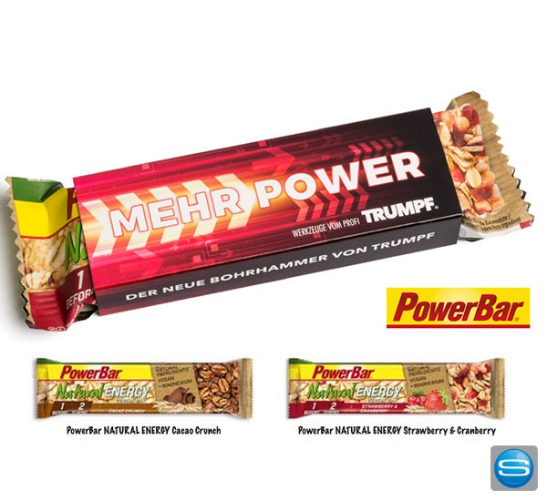 Veganer Powerbar-Riegel mit individuellem Logodruck