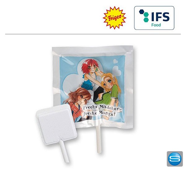 Frigeo Traubenzucker-Lolly im Werbetütchen