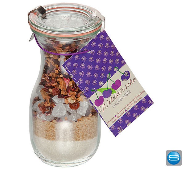 Feiner Liköransatz im Glas als persönliches Werbepräsent