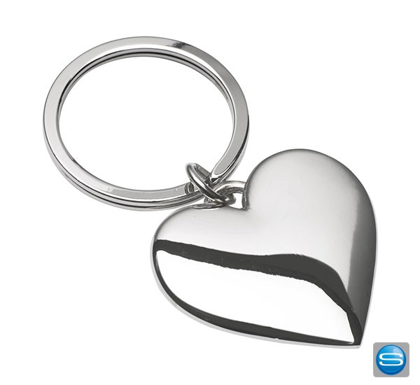 Herz Schlüsselanhänger aus Metall mit Logodruck
