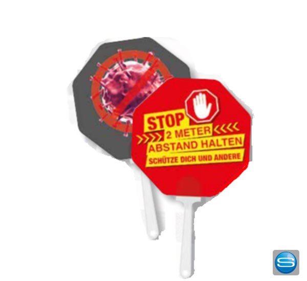 Fächer mit Griff als Werbegeschenk mit Logo bedrucken