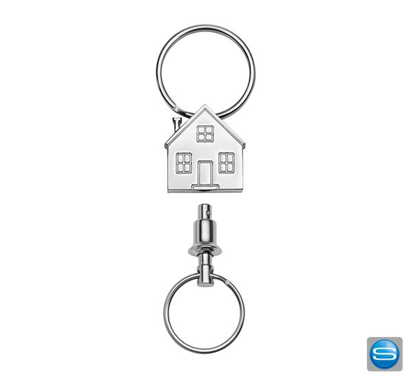 Metallschlüsselanhänger mit Hausanhänger als Werbeartikel