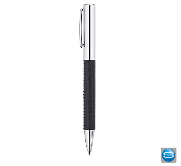 UMA Metall-Kugelschreiber Silence mit Lederschaft