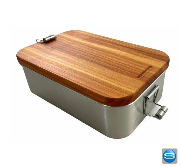 2in1 Lunchbox mit Brotzeitbrett im Deckel als Werbegeschenk