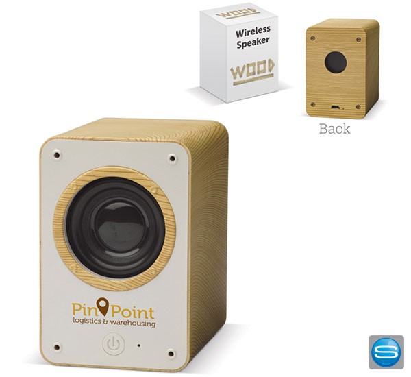 Bluetooth Lautsprecher in Holzoptik als Werbeartikel