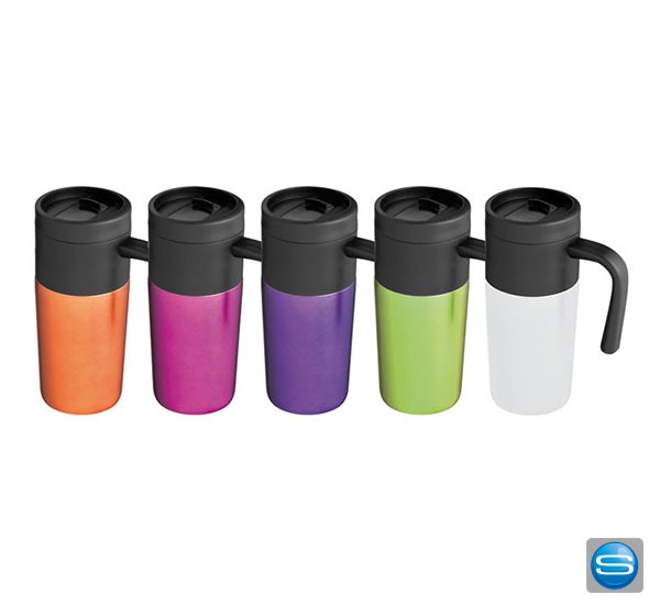 Thermobecher in tollen Farben mit Ihrem Logo gravieren