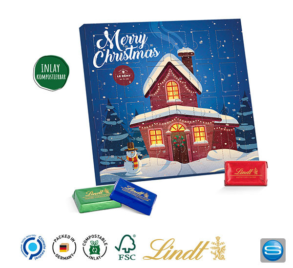 Lindt Täfelchen Adventskalender als Werbeträger