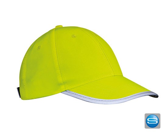 Neongelbe Baseballcap mit Reflektoren bedrucken lassen
