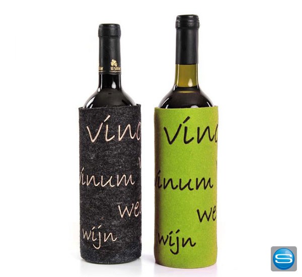 Filz Flaschenmanschette bedruckt mit Ihrer Werbung