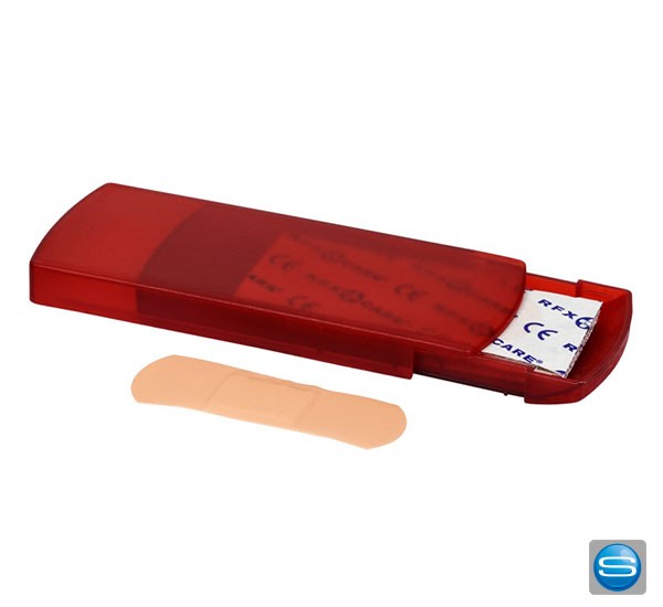 Kleine Pflasterbox mit eigenem Logo bedrucken