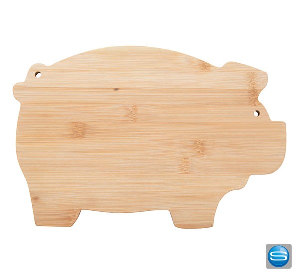 Schneidebrett in Schweineform mit Logo gravieren