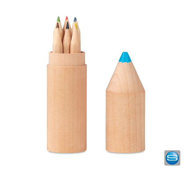 Bunstifte Set aus Holz mit Ihrem Firmenlogo