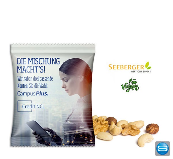 Seeberger Nussmischung als Werbegeschenk bedrucken