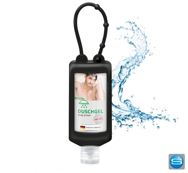 50ml Flasche mit Duschgel als Werbegeschenk