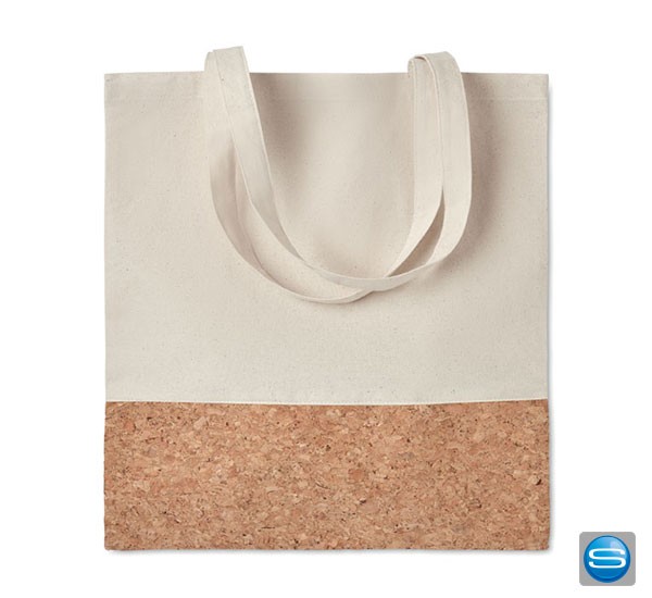 Einkaufstasche mit Besatz aus Kork als Werbemittel