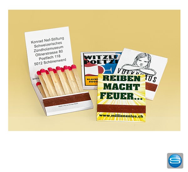 Bedruckbare Streichhölzer in vielen Formaten
