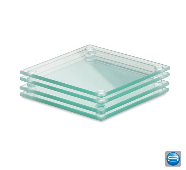 Untersetzer Set aus recyceltem Glas mit Ihrem Logo