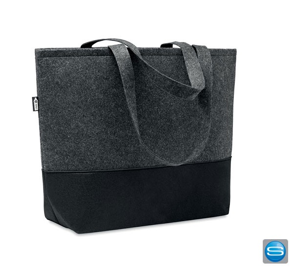 Einkaufstasche aus RPET-Filz mit langen Tragegriffen