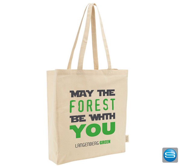 Einkaufstasche aus recycelter Baumwolle mit eigenem Logo