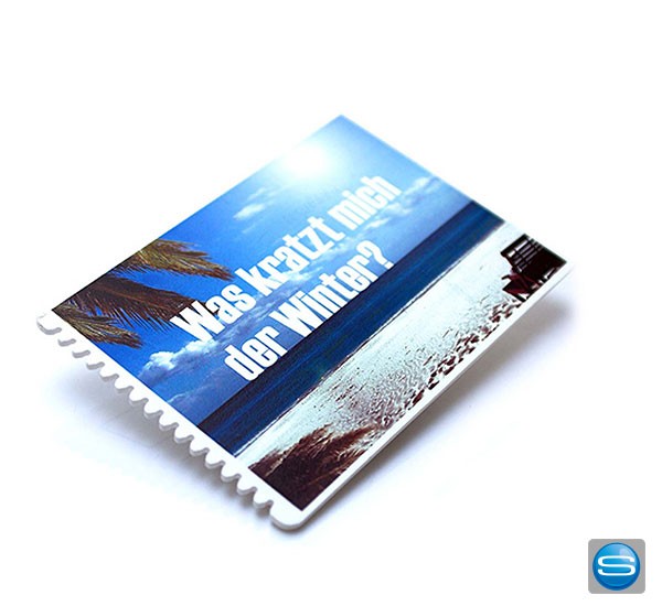 Eiskratzer als Postkarte ideal auch als Mailingartikel