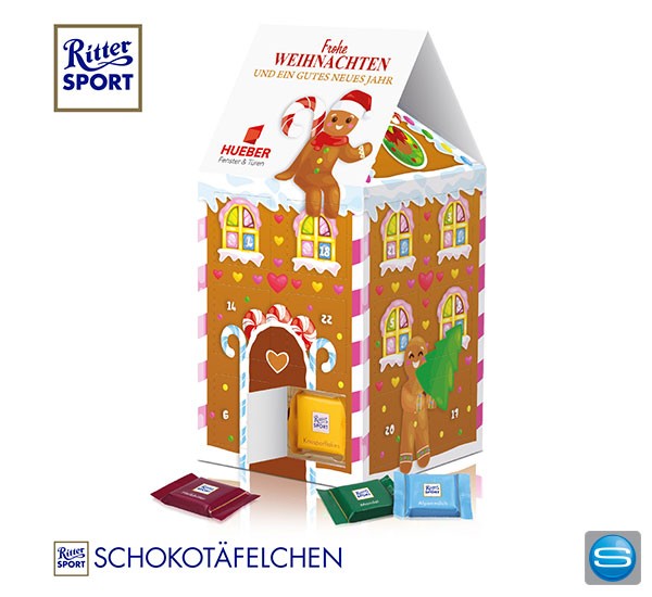 Haus Adventskalender mit Ritter Sport individuell bedruckbar