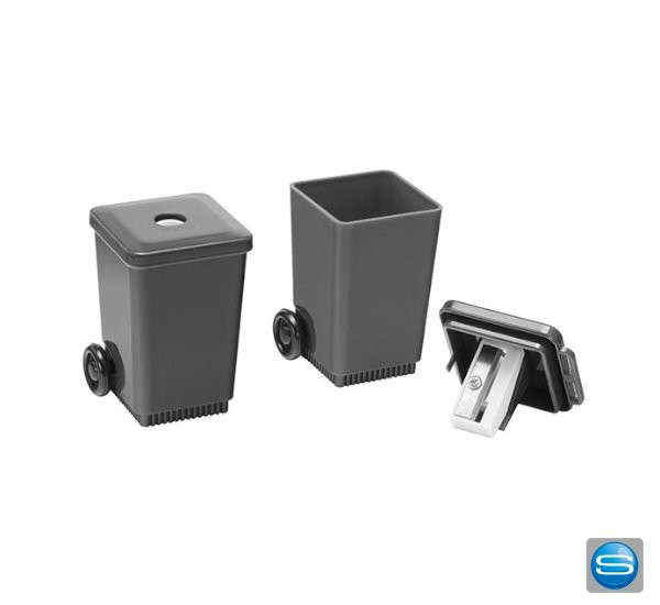 Spitzer Mülltonne als Werbegeschenk mit Logo bedrucken