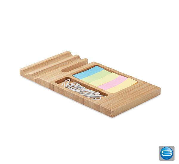 Smartphone Halter mit Bürozubehör als Werbepresent