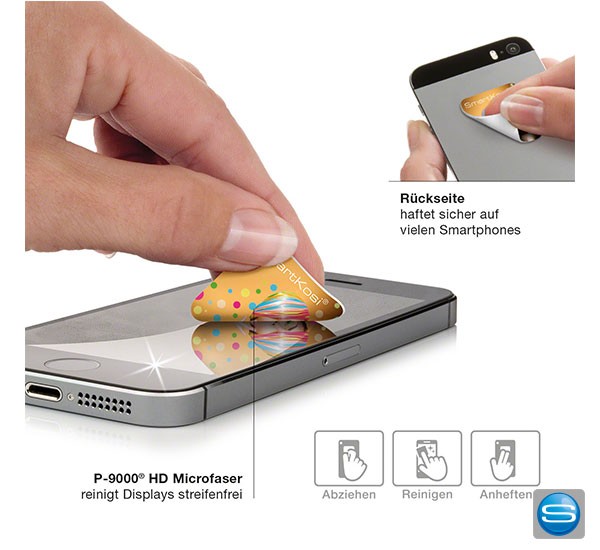 Selbsthaftender Mini-Display-Cleaner mit Logo