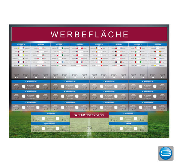 Steckplaner für WM mit Ihrem Logo bedrucken