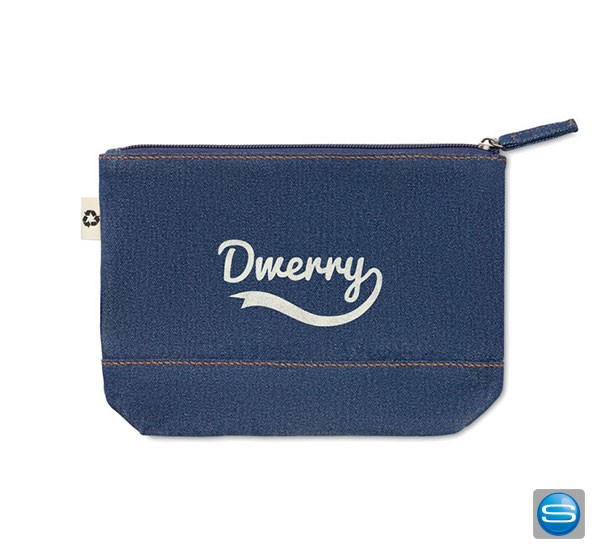 Denim Kosmetiktasche als Werbeartikel mit Logo