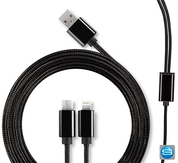 3-in-1 Ladekabel mit Typ C als Werbeartikel bedrucken