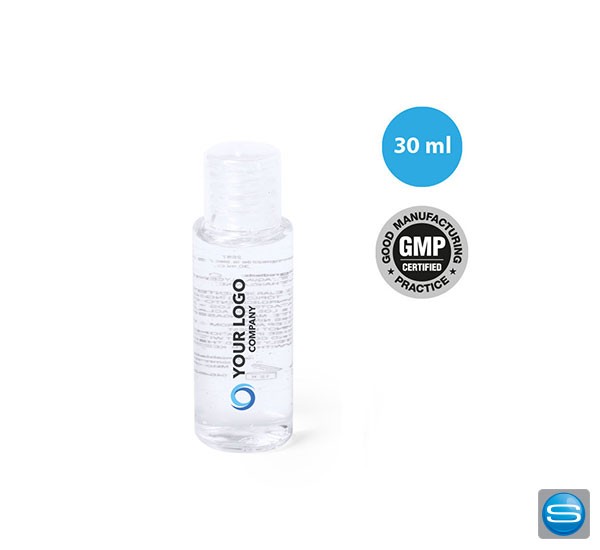 Handreinigungsgel mit Ihrem Logo bedrucken - 30 ml Inhalt