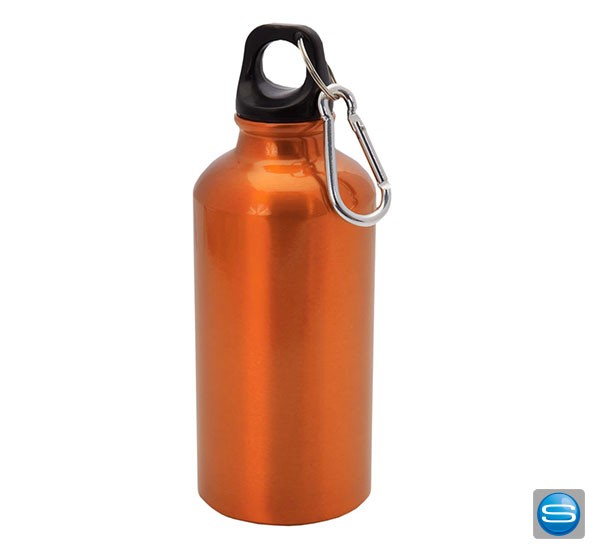Metall Trinkflasche mit Karabiner graviert mit Ihrem Logo
