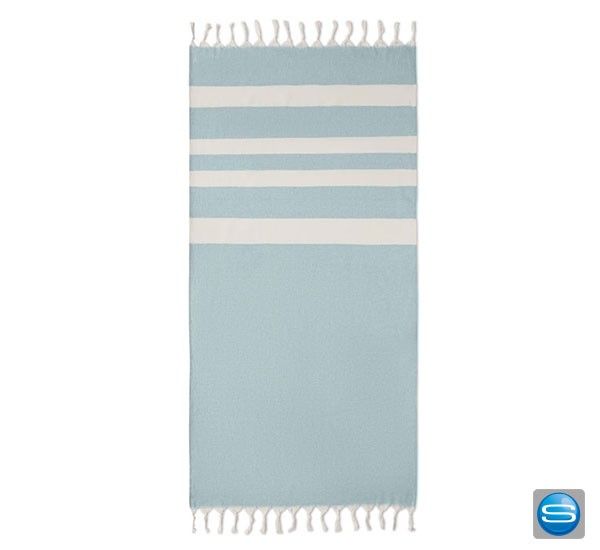 Hamamtuch aus recycelten Stoffen als Strandtuch mit Ihrem Logo bedrucken