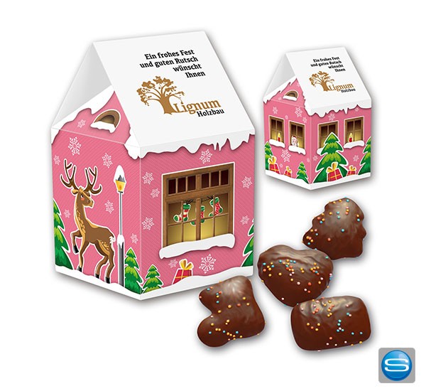 Lebkuchenhaus als Werbegeschenk bedrucken