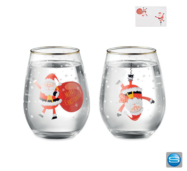 Gläser Set mit weihnachtlichem Deko als Werbegeschenk
