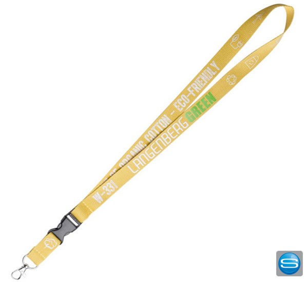 Lanyard aus Bio-Baumwolle mit Logo