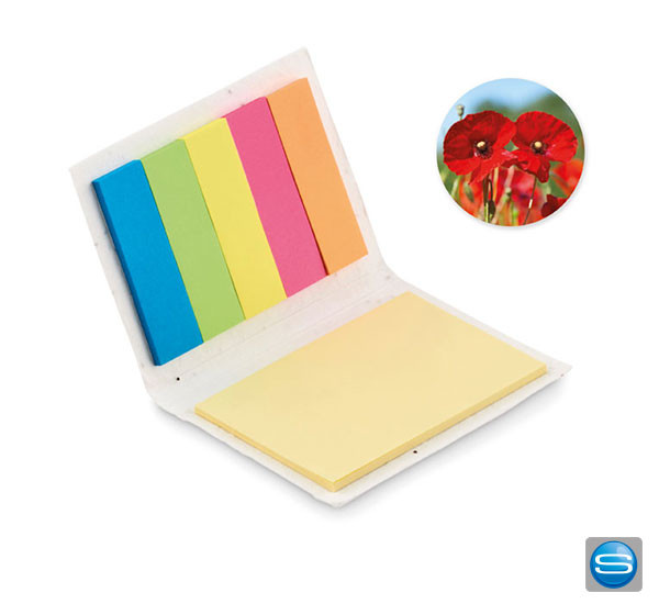 Memo Set aus Samenpapier mit Ihrem Firmenzeichen