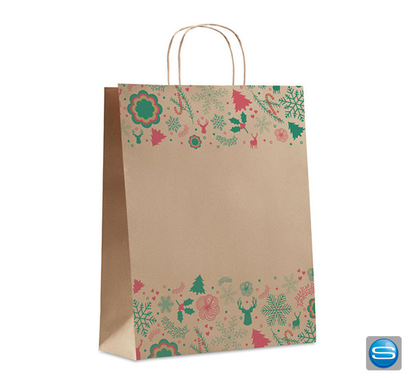 Große Geschenktüte mit weihnachtlichem Motiv als Werbepresent-Copy