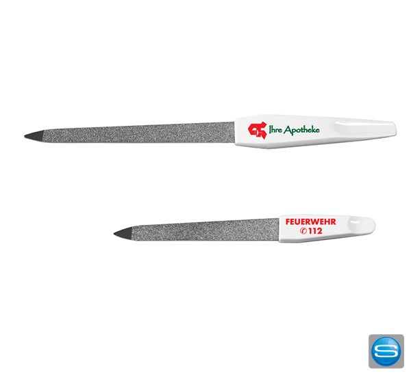 Saphirfeilen mit eigenem Logo