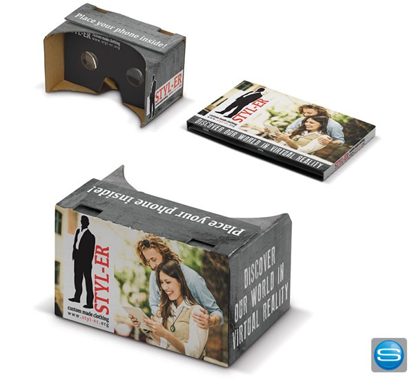 Vollfarbig bedruckbare Virtual Reality Brille aus Pappe