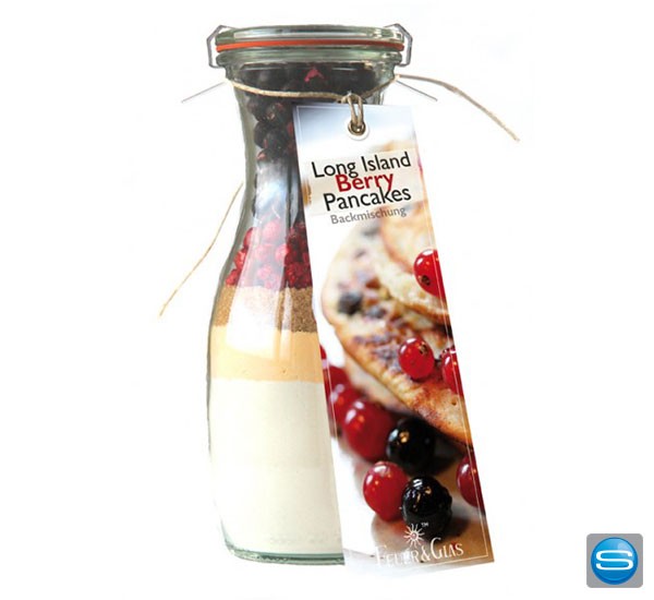Backmischung für beerige Pancakes als Werbegeschenk