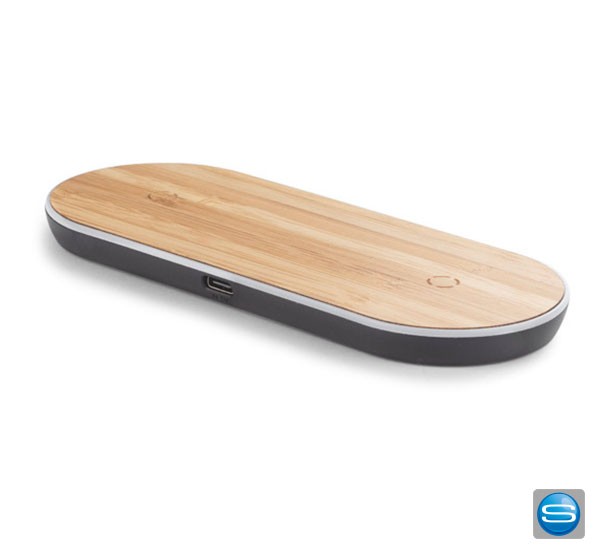Induktionsladegerät aus Bambus mit Logo bedrucken