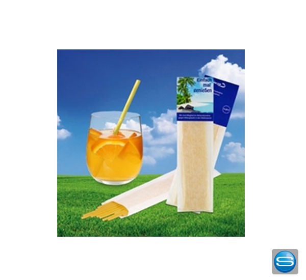 Öko Strohhalme als umweltfreundlicher Artikel mit Logo