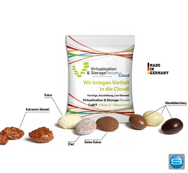 Mandeln nach Wahl im Tütchen mit Logodruck