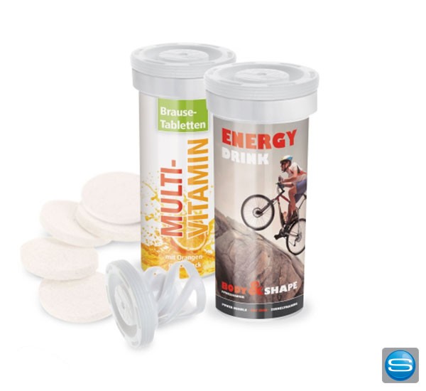 Brausetabletten mit individuell bedrucktem Etikett