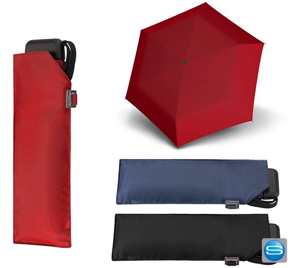 Doppler federleichter Taschenschirm Carbonsteel Slim mit Logo