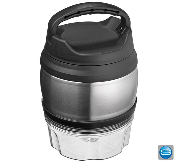 Lunchbox mit Henkel zum Tragen und separatem Fach als Werbemittel mit Logo